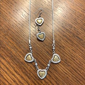 Brighton heart necklace and earrings